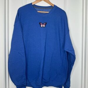 Pink Butterfly Crewneck